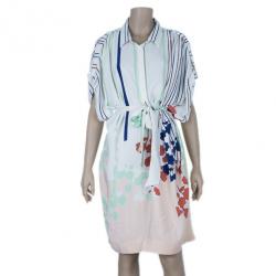 Pre Owned Diane Von Furstenberg Karin Printed Shirt Dress XL