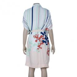 Pre Owned Diane Von Furstenberg Karin Printed Shirt Dress XL