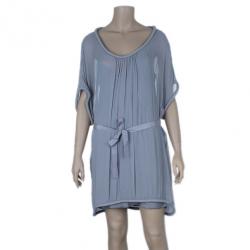 Pre Owned Diane Von Furstenberg Grey Sol Chiffon Dress M