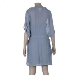 Pre Owned Diane Von Furstenberg Grey Sol Chiffon Dress M