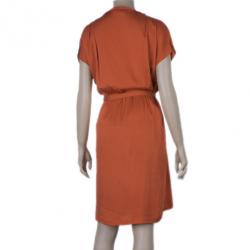 Pre Owned Diane Von Furstenberg Tangerine Mateo Dress L