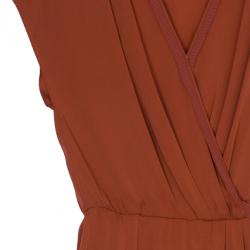 Pre Owned Diane Von Furstenberg Tangerine Mateo Dress L