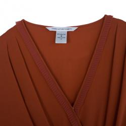Pre Owned Diane Von Furstenberg Tangerine Mateo Dress L