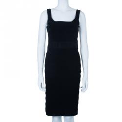 Pre Owned Diane Von Furstenberg Black Stitches Bandage Dress M