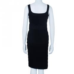 Pre Owned Diane Von Furstenberg Black Stitches Bandage Dress M