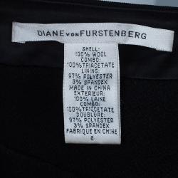 Pre Owned Diane Von Furstenberg Black Stitches Bandage Dress M