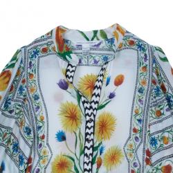 Pre Owned Diane Von Furstenberg Syrah Floral Cotton Top S