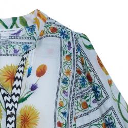 Pre Owned Diane Von Furstenberg Syrah Floral Cotton Top S