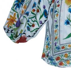 Pre Owned Diane Von Furstenberg Syrah Floral Cotton Top S