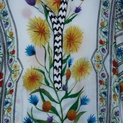 Pre Owned Diane Von Furstenberg Syrah Floral Cotton Top S