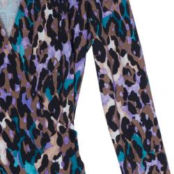 Pre Owned Diane Von Furstenberg Jeanne Animal Print Wrap Dress M