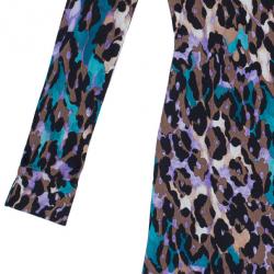 Pre Owned Diane Von Furstenberg Jeanne Animal Print Wrap Dress M