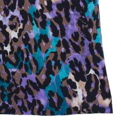 Pre Owned Diane Von Furstenberg Jeanne Animal Print Wrap Dress M