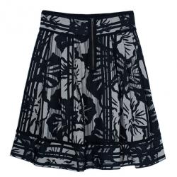 Pre Owned Diane Von Furstenberg Frankie Monochrome Print Skirt S