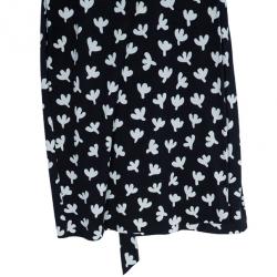 Pre Owned Diane Von Furstenberg Monochrome New Julian Wrap Dress M