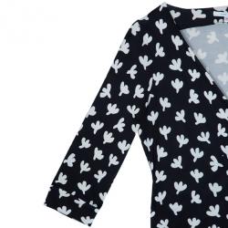 Pre Owned Diane Von Furstenberg Monochrome New Julian Wrap Dress M