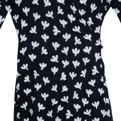 Pre Owned Diane Von Furstenberg Monochrome New Julian Wrap Dress M