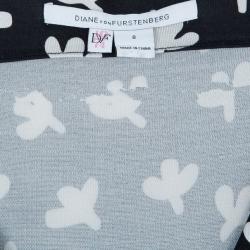 Pre Owned Diane Von Furstenberg Monochrome New Julian Wrap Dress M