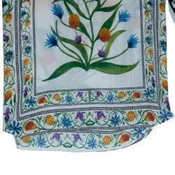 Pre Owned Diane Von Furstenberg Syrah Floral Cotton Top M