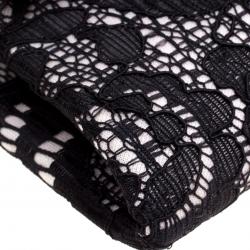 Pre Owned Diane Von Furstenberg Black Lace Envelope Clutch