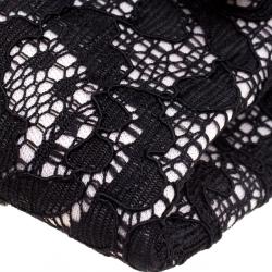 Pre Owned Diane Von Furstenberg Black Lace Envelope Clutch