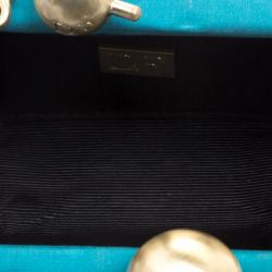 Pre Owned Diane Von Furstenberg Red/Teal Lace Sphere Minaudiere Clutch