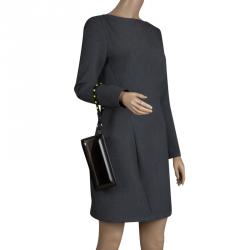 Pre Owned Diane Von Furstenberg Black Plexi Joia Minaudiere