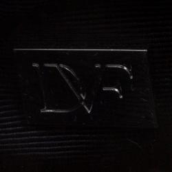 Pre Owned Diane Von Furstenberg Black/Gold Crystal Embellished Tonda Clutch