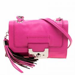 Diane Von Furstenberg Pink Leather Mini Harper Crossbody Bag
