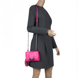 Diane Von Furstenberg Pink Leather Mini Harper Crossbody Bag