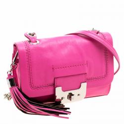 Diane Von Furstenberg Pink Leather Mini Harper Crossbody Bag