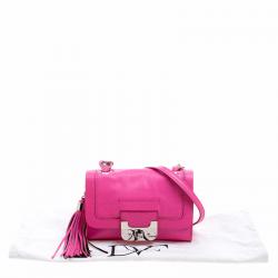 Diane Von Furstenberg Pink Leather Mini Harper Crossbody Bag