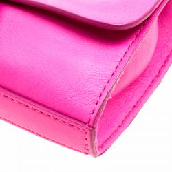 Diane Von Furstenberg Pink Leather Mini Harper Crossbody Bag
