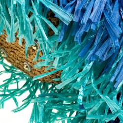 Pre Owned Diane Von Furstenberg Multicolor Fringe Raffia Tote