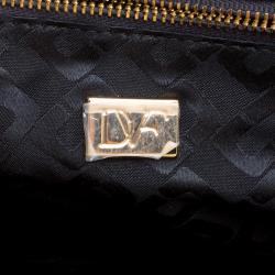 Pre Owned Diane Von Furstenberg Metallic Gold Lizard Embossed Leather 440 Mini Shoulder Bag