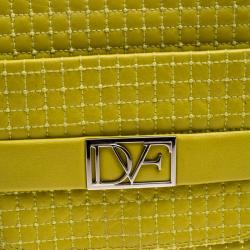 Pre Owned Diane Von Furstenberg Yellow Leather Mimosa Clutch