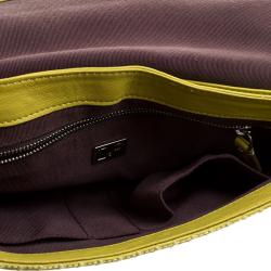 Pre Owned Diane Von Furstenberg Yellow Leather Mimosa Clutch