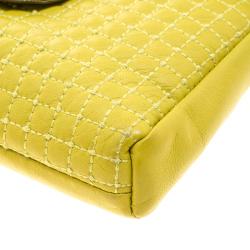 Pre Owned Diane Von Furstenberg Yellow Leather Mimosa Clutch