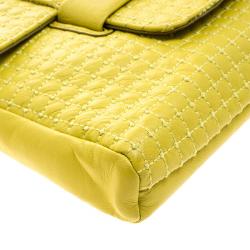 Pre Owned Diane Von Furstenberg Yellow Leather Mimosa Clutch