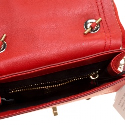 Diane Von Furstenberg Red Leather Mini Harper Shoulder Bag