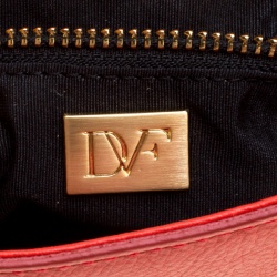 Diane Von Furstenberg Red Leather Mini Harper Shoulder Bag