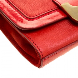Diane Von Furstenberg Red Leather Mini Harper Shoulder Bag