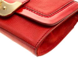 Diane Von Furstenberg Red Leather Mini Harper Shoulder Bag