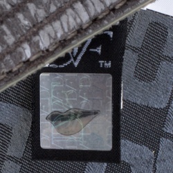 Pre Owned Diane Von Furstenberg Grey Lizard Embossed Leather Envelope Clutch