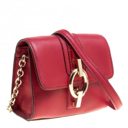 Diane Von Furstenberg Red Leather Micro Mini Sutra Shoulder Bag
