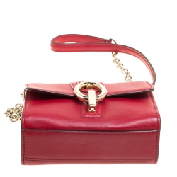 Diane Von Furstenberg Red Leather Micro Mini Sutra Shoulder Bag