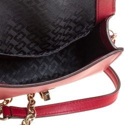 Diane Von Furstenberg Red Leather Micro Mini Sutra Shoulder Bag