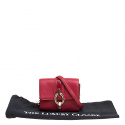 Diane Von Furstenberg Red Leather Micro Mini Sutra Shoulder Bag