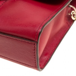 Diane Von Furstenberg Red Leather Micro Mini Sutra Shoulder Bag