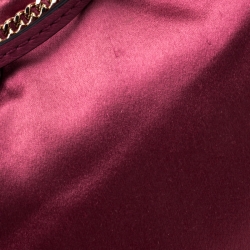 Pre Owned Diane Von Furstenberg Cerise Satin Mini Love Power Drawstring Bucket Bag